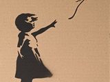 un tableau représentant une petite fille tenant un ballon rouge