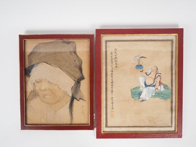 Vietnam et Chine, XXe siècle, Deux encres et couleurs sur pa…