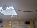 a light that is hanging from a ceiling in a room