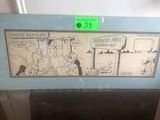 une photo d'une photo d'un dessin animé accroché au mur