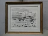 a picture of a picture of a boat in the water