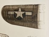 un vieux dessin représentant un avion avec une étoile sur le flanc