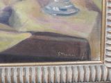 a picture of a painting of a vase with flowers in it