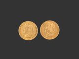 deux souverains d'or, dont l'un représente une tête et l'autre une couronne