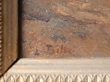 a close up of a painting of a bird in a frame