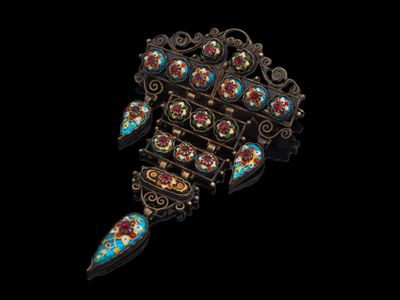 Broche/Pendentif en argent vermeillé (>800 millièmes ), arti… - Photo 1