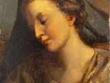 a painting of a woman with a veil on her head