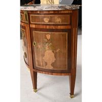 ONHEBERG. COMMODE LOUIS XVI de forme demi-lune en placage de… (photo 4)