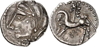 a close up of a coin with a bird on it