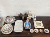 a table with a lot of plates and bowls on it