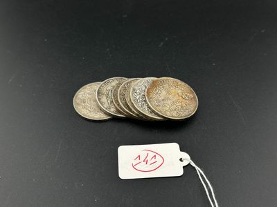 7 monnaie de 5 Francs argent Europe.