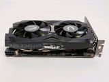 a close up of a video card with two fans on top of it