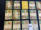 a lot of cards on the table with a price tag