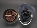 an image of a helmet and a helmet on a black background