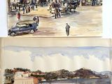 deux photos représentant deux aquarelles sur la même page