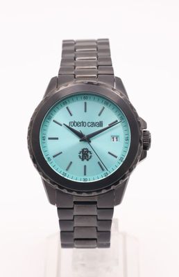 Roberto CAVALLI. Montre d'homme bracelet en acier noir à boi…