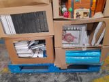 a pile of books sitting on top of a pallet