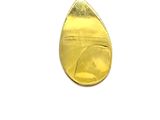 gold plated tear shaped pendant on a white background
