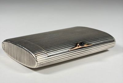 une image représentant un étui à cigarettes argenté sur fond blanc