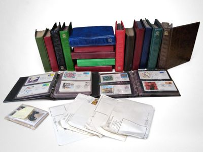 a lot of books and envelopes sitting on a table