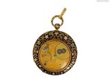 an image of a close up of a pocket watch on a white background