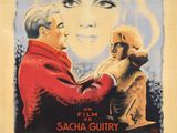 une vieille affiche de cinéma représentant un homme et une femme se touchant