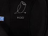 a close up of a black hat with a bird on it