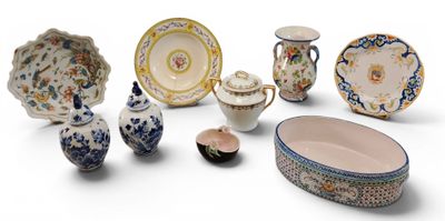 many different types of china on display on the table