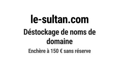 Nom de domaine le-sultan.com. Catégorie: Hôtellerie et resta…