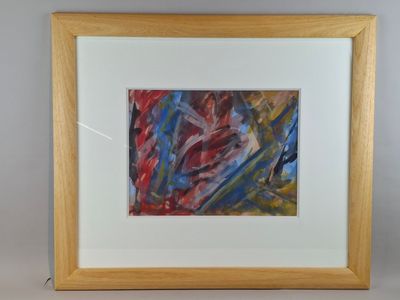 David LAN-BAR (1912- 1987) « Composition multicolore » 87