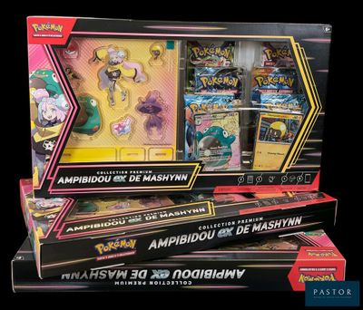 la boîte contient de nombreux types de jouets Pokémon différents