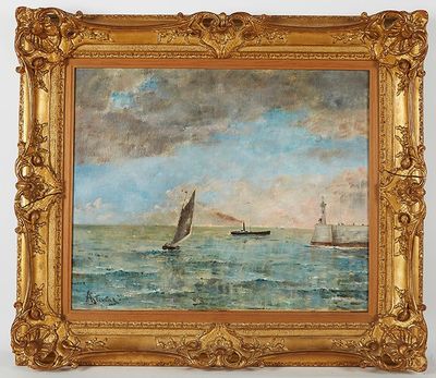 STEVENS Alfred - " Le tréport", huile sur toile, signée en b…