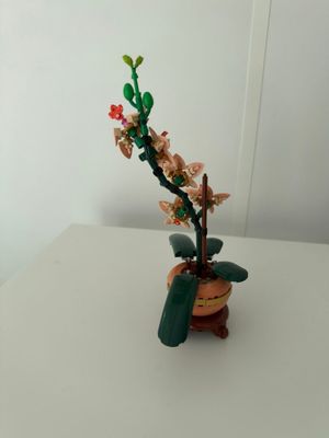 un petit vase contenant des fleurs, posé sur une table