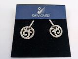 silver plated earrings with swarovski crystals on black velvet