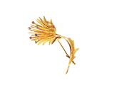 yellow gold plated flower brooch with multi colored stones
