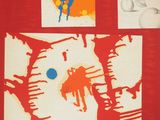 a picture of a painting on a red wall