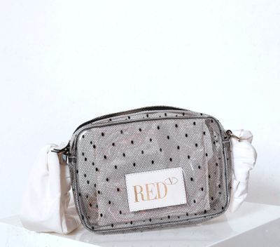 RED, VALENTINO. Pochette d'été à décor effet résille, bijout…