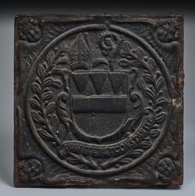 FRANCE, milieu du XVIIème siècle. Plaque de cheminée quadran…