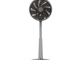 an image of a black fan on a stand on a white background