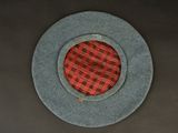 a picture of a hat with a red and black checkered pattern