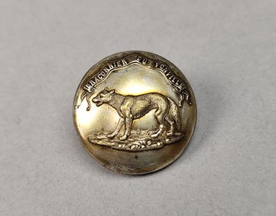 un vieux bouton sur lequel est représenté un cheval