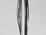 an image of a silver vase sitting on top of a white table