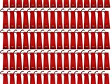 a poster with a bunch of red umbrellas on it