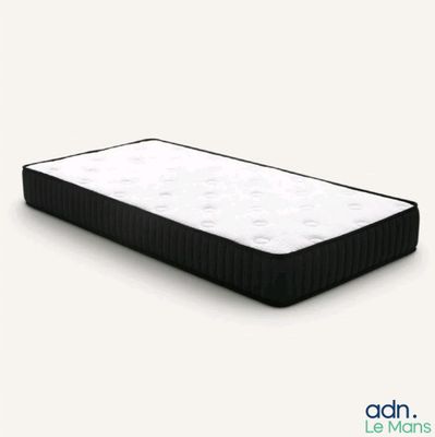 a close up of a mattress on a white surface