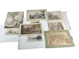 an image of a collection of old books with drawings on them