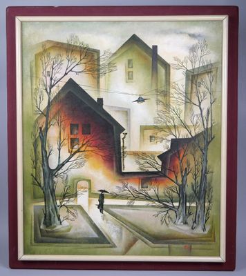 École russe du XXe siècle Vue urbaine (1993)