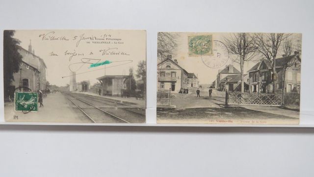 Vieilleville : Lot de 2cpa : Avenue de la Gare (AAA 141), B.E. + ...