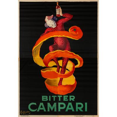 Bitter Campari" [Spiritueux]. Affiche Lithographie [Non Canv…