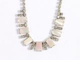 silver and mother of pearl statement necklace