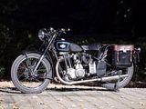 a motorcycle that is parked on the side of the road